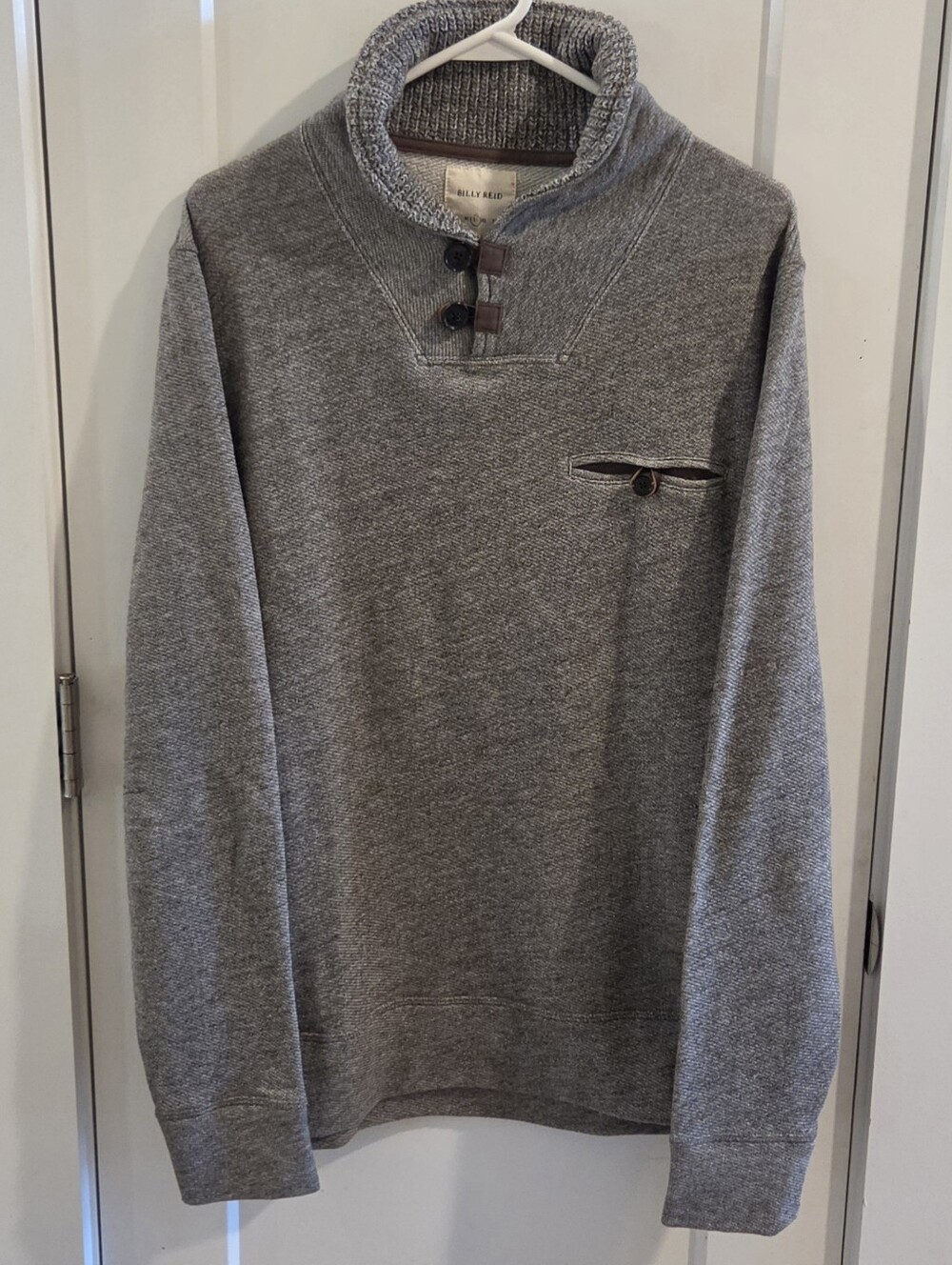 NWOT Billy Reid Shiloh Button Shawl Collar Pullover Sweatshirt - Size Large